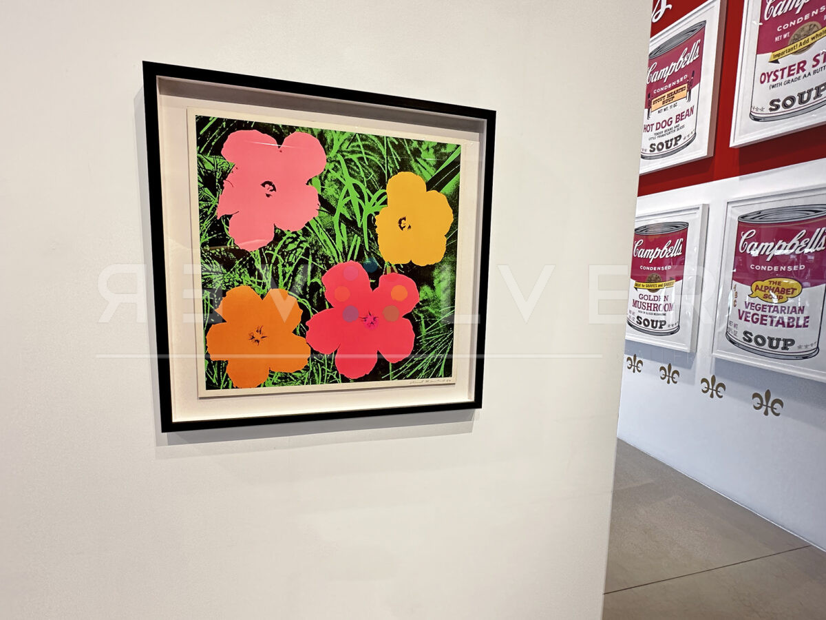 Flowers 6 by Andy Warhol hanging in Revolver Gallery