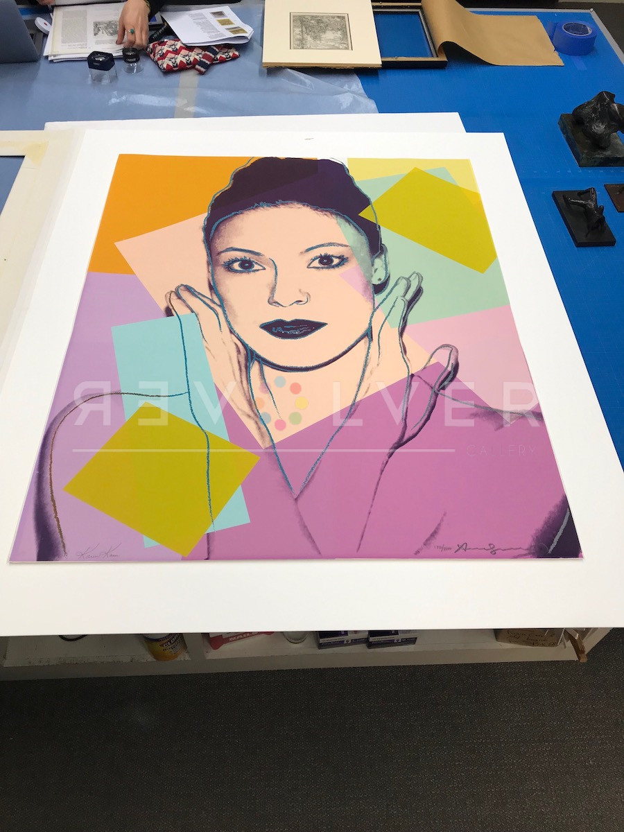 Andy Warhol's screen print of Karen Kain out of the frame.