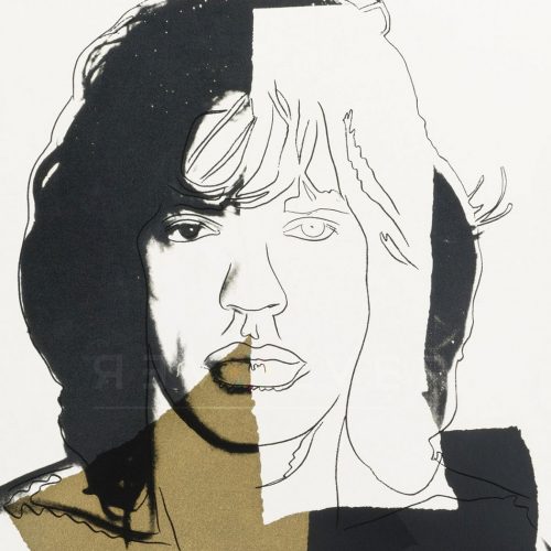 Cropped image of Mick Jagger 146 by Andy Warhol. Square image to preview artwork.