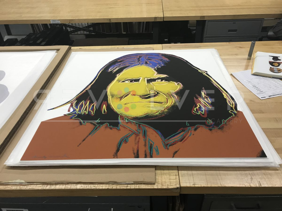 Andy Warhol's Geronimo 384 screen print out of frame