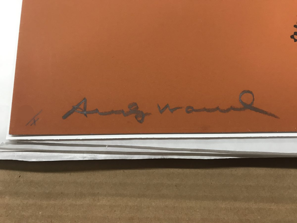 Andy Warhol's signature on the Geronimo 384 screenprint