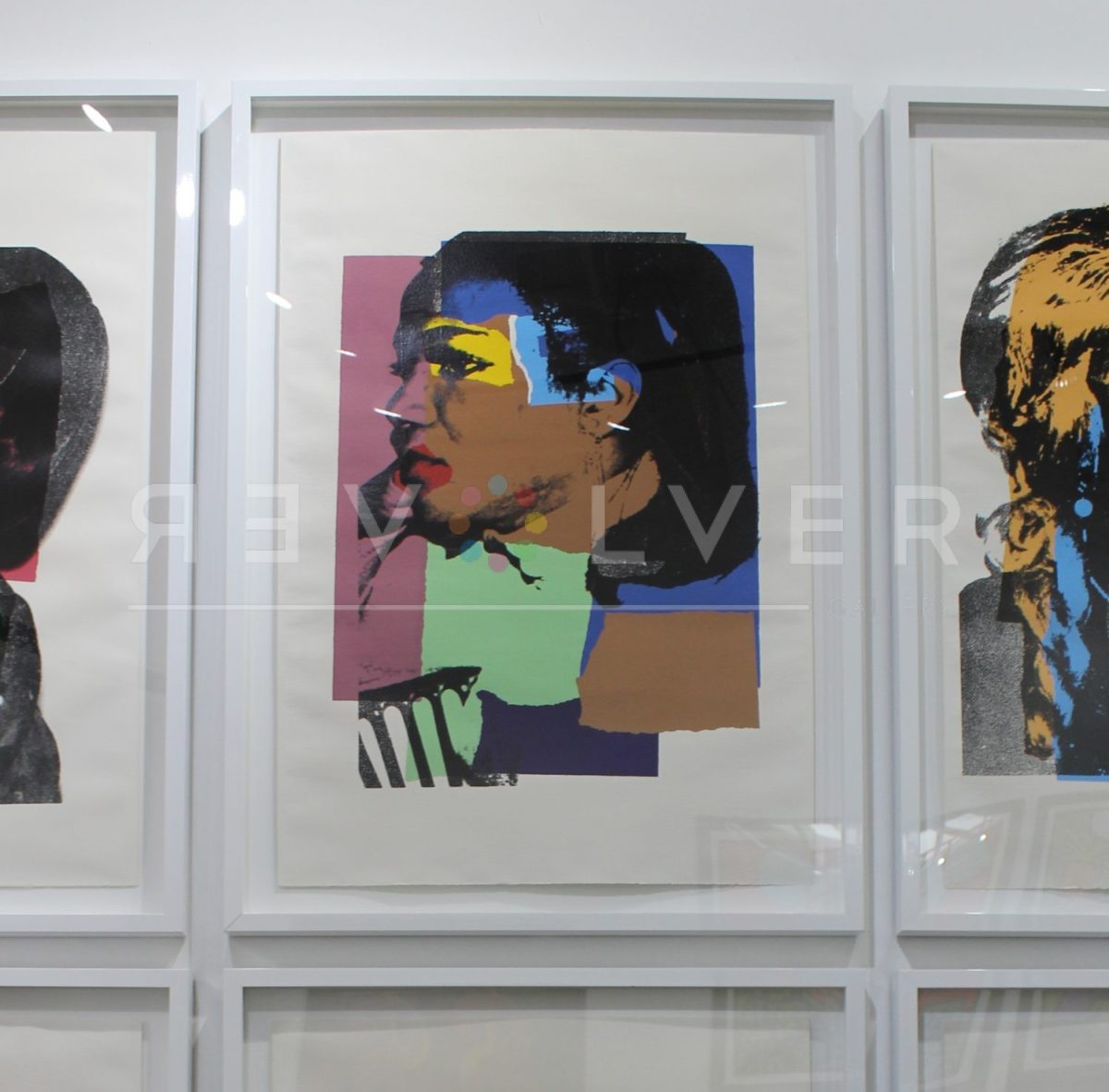 Andy Warhol Ladies and Gentlemen 129 framed and hanging on the gallery wall alongside other prints from the series.