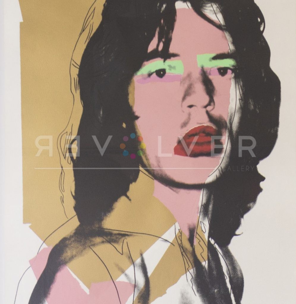 close up of the mick jagger 143 screenprint. Basic stock photo with revolver gallery watermark.