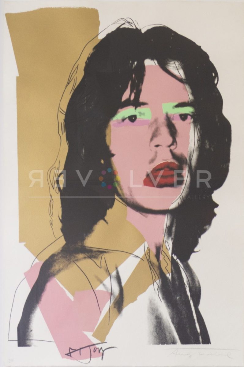 close up of the mick jagger 143 screenprint. Basic stock photo with revolver gallery watermark.