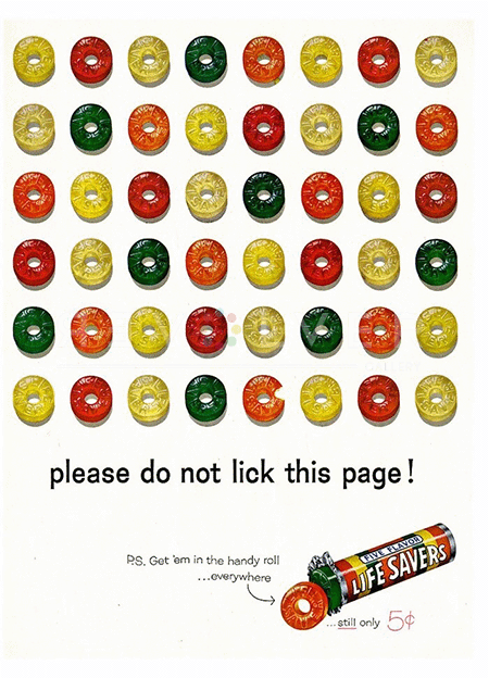 Life Savers Original Ad that was used by Andy Warhol to base the artwork.