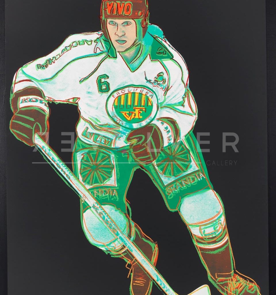 Andy Warhol Frolunda Hockey Player 366 screenprint out of frame.