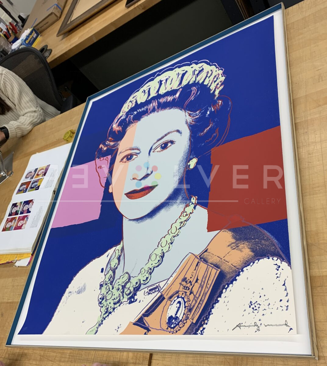 Queen Elizabeth II 337 screenprint by Andy Warhol out of frame