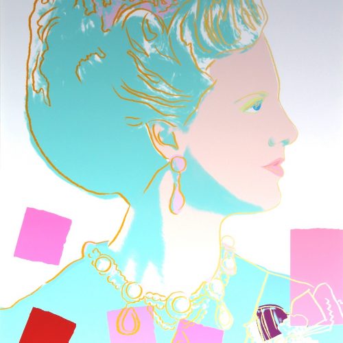 Andy Warhol Queen Margrethe II 342 stock image with Revolver watermark.
