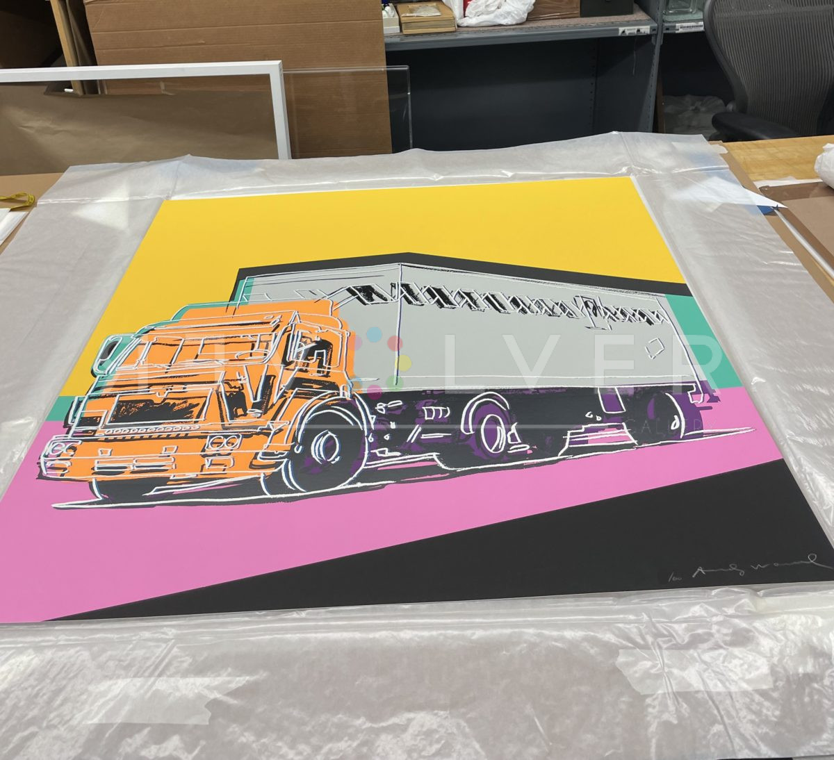 Andy Warhol's truck 367 screen print out of frame