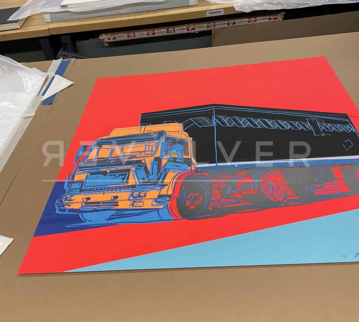 Andy Warhol's Truck 369 screenprint out of frame