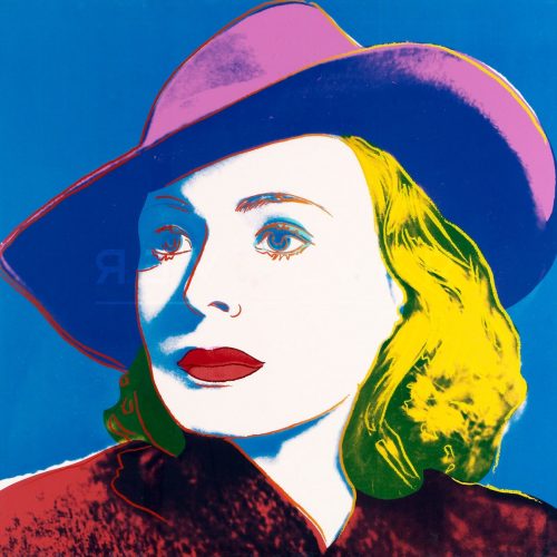 Andy Warhol Ingrid Bergman with Hat 315 screenprint stock photo. Featured image for the Ingrid Bergman with Hat page.
