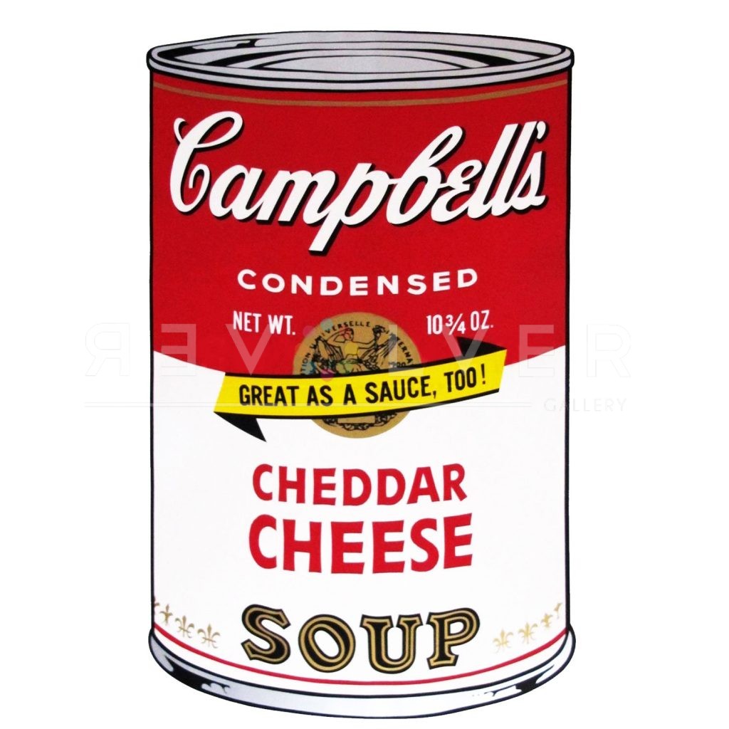 Campbell's Soup Cans II: Cheddar Cheese by andy warhol. A basic stock image of the soup can print.