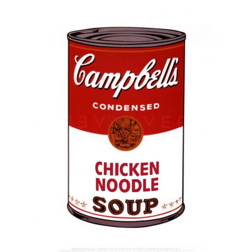 Andy Warhol Campbell's Soup Cans I: Chicken Noodle 45 stock image with Revolver gallery watermark.