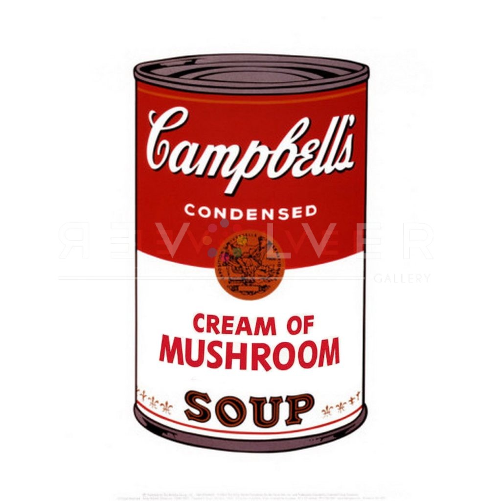 Andy Warhol Campbell's Soup Cans I: Cream of Mushroom 53 stock image with Revolver gallery watermark.