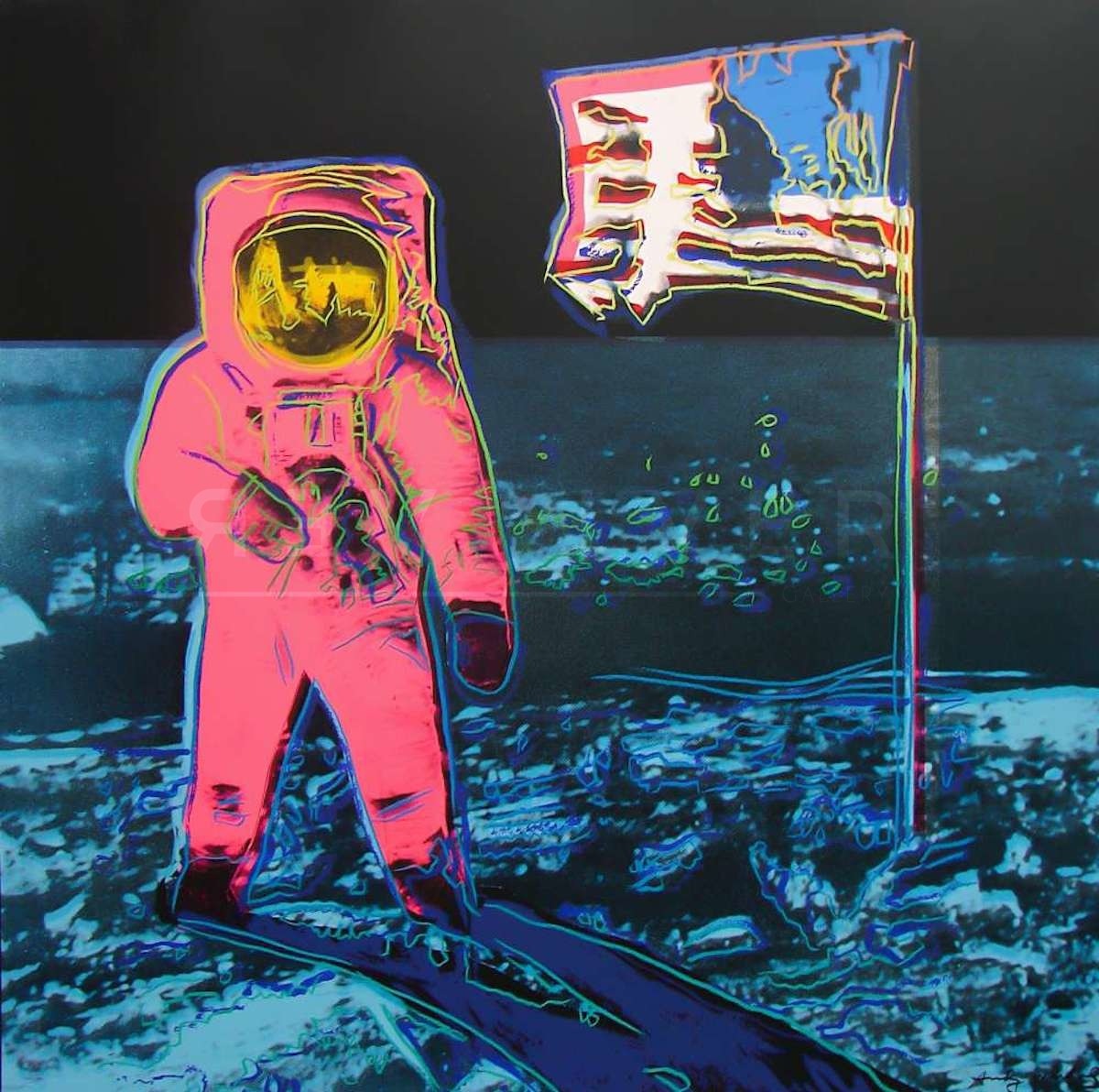 Andy Warhol - Moonwalk, Blue and Pink (FS II.405) jpg