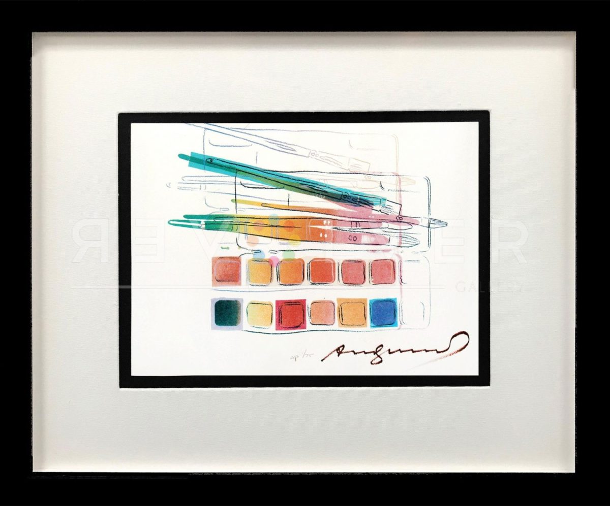 Andy Warhol Watercolor Paint Kit 288 screenprint in frame.