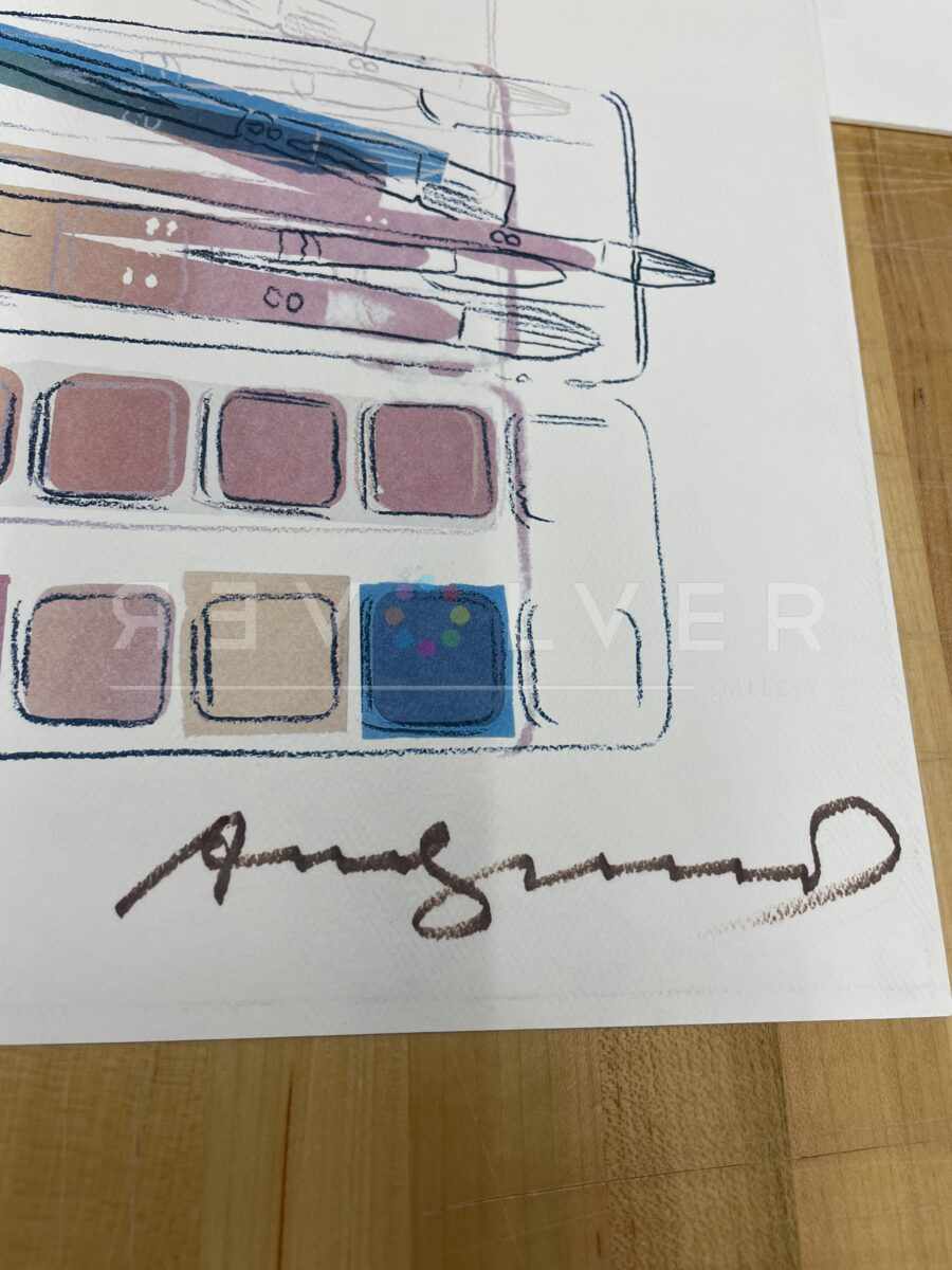 Warhol's signature on Water Color Paint kit