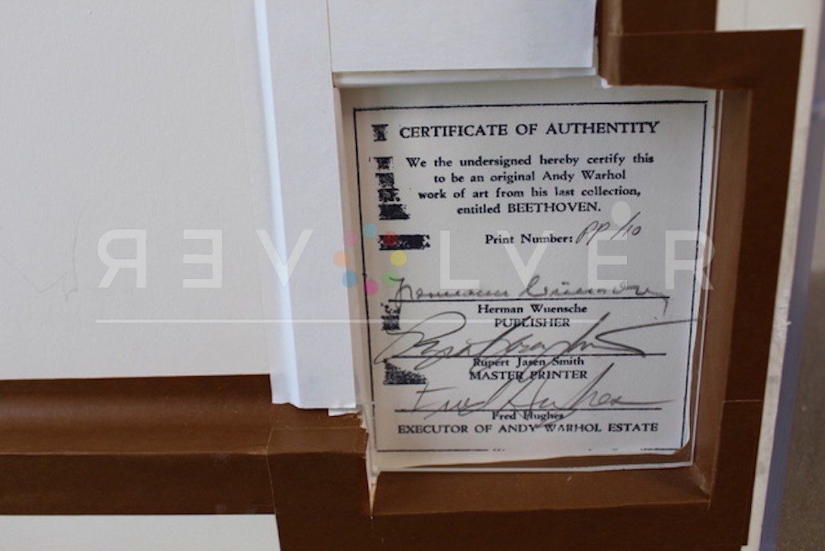 Certificate of Authenticity on the back of Beethoven 391.