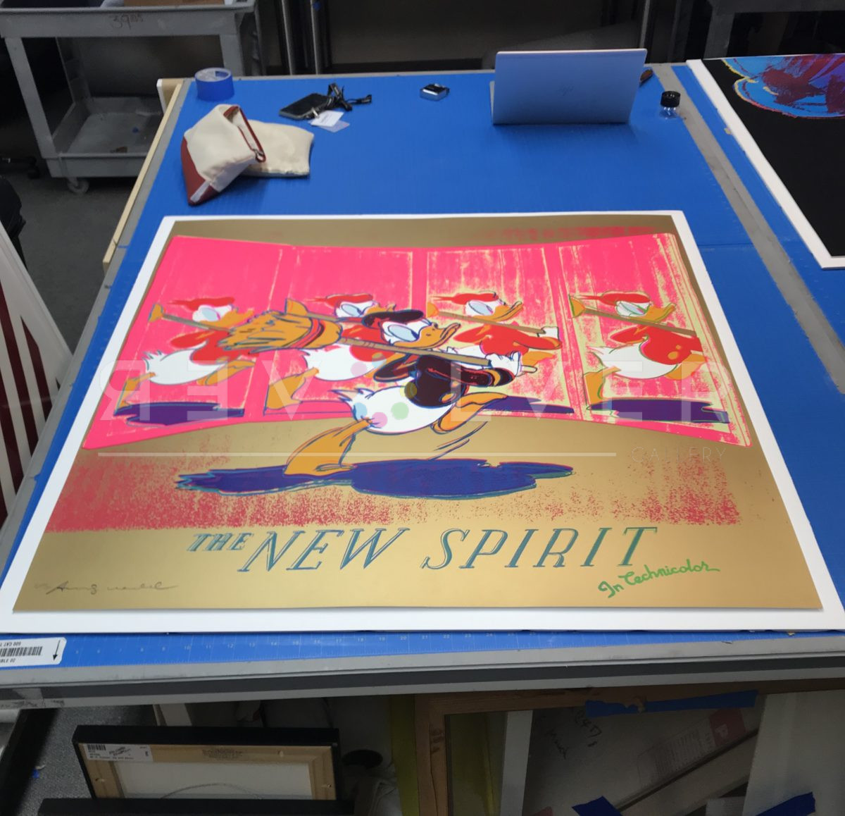 The New Spirit (Donald Duck) screen print out of frame