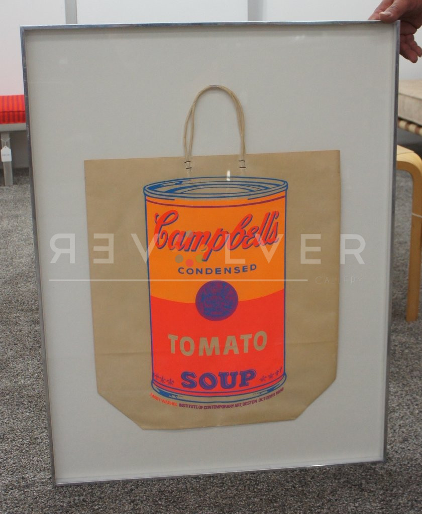 Andy Warhol's Campbells Soup shopping bag framed