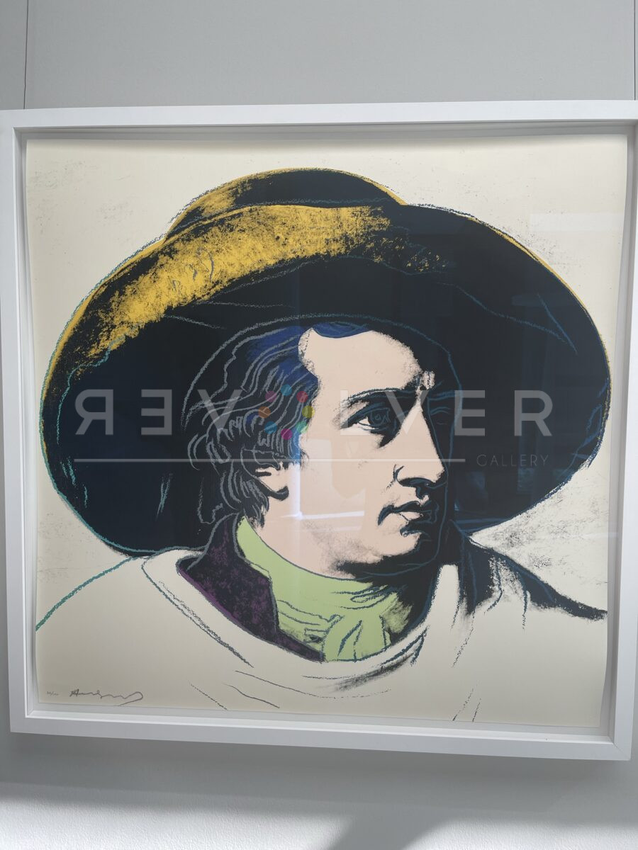 Goethe 272 by Andy Warhol framed on the wall.