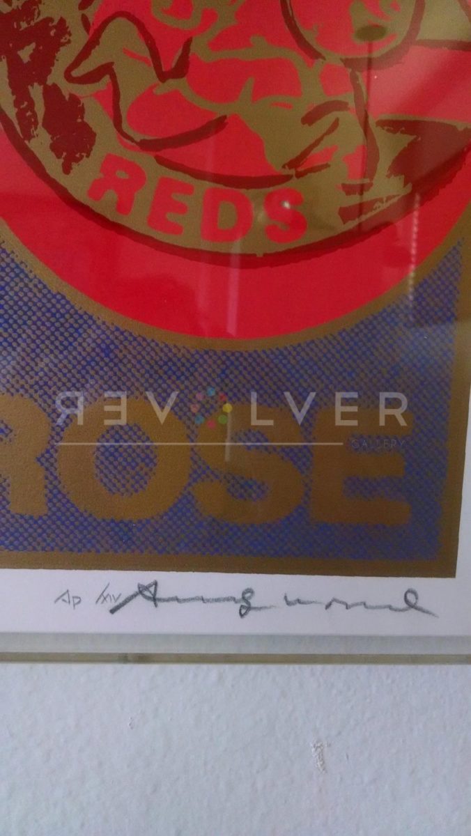 Andy Warhol's signature on the bottom of the Pete Rose 360B screenprint.