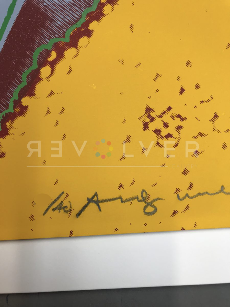 Andy Warhol's signature on the Queen Elizabeth II 334 screen print