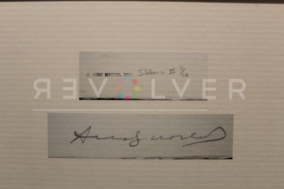 Andy Warhol's signature on the Shadows II 210 print