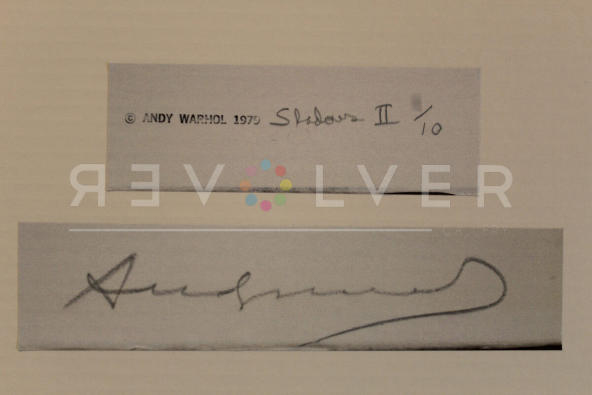 Andy Warhol's signature on the Shadows II 213 print