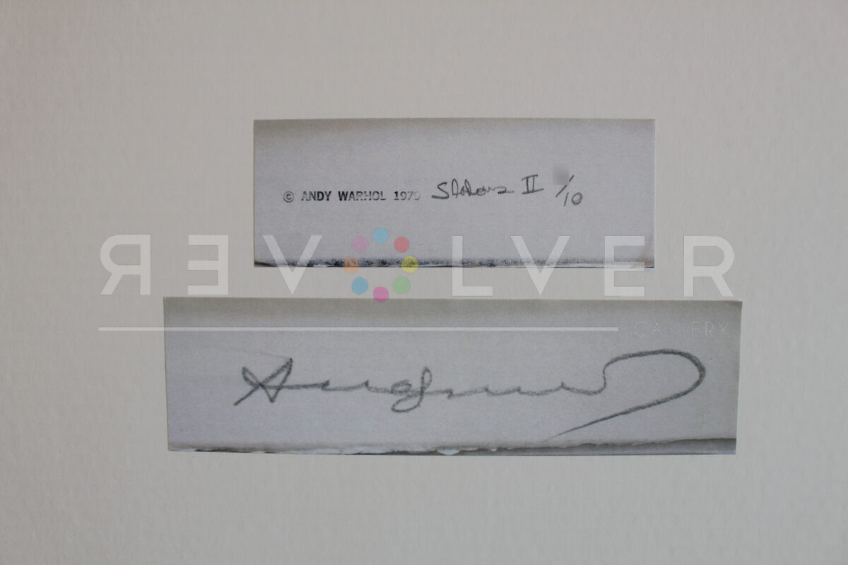 Andy Warhol's signature on the Shadows II 214 print