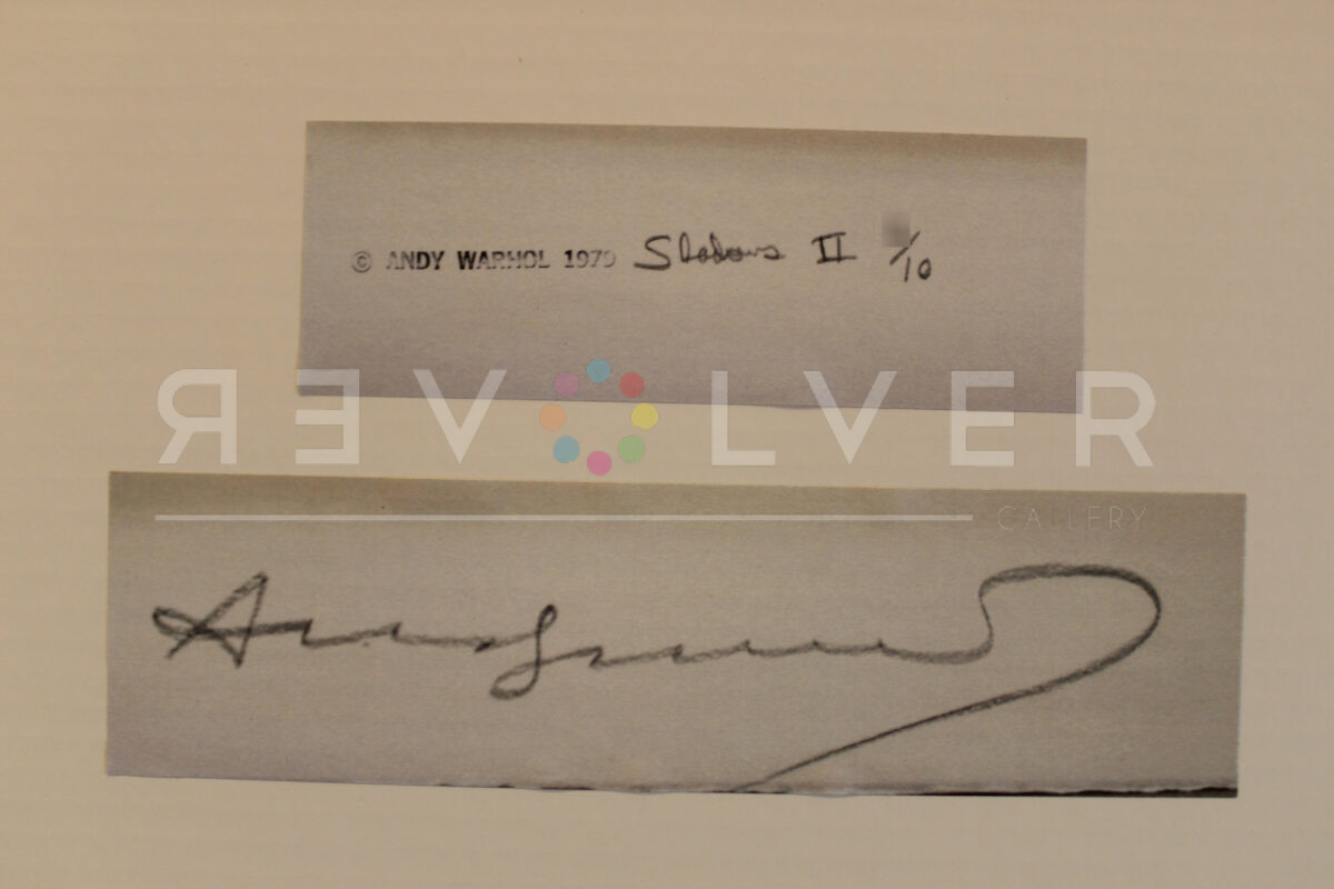 Andy Warhol's signature on the Shadows II 215 print