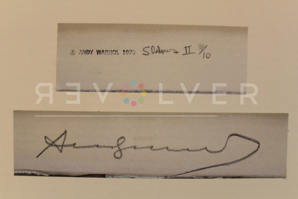 Andy Warhol's signature on the Shadows II 212 print