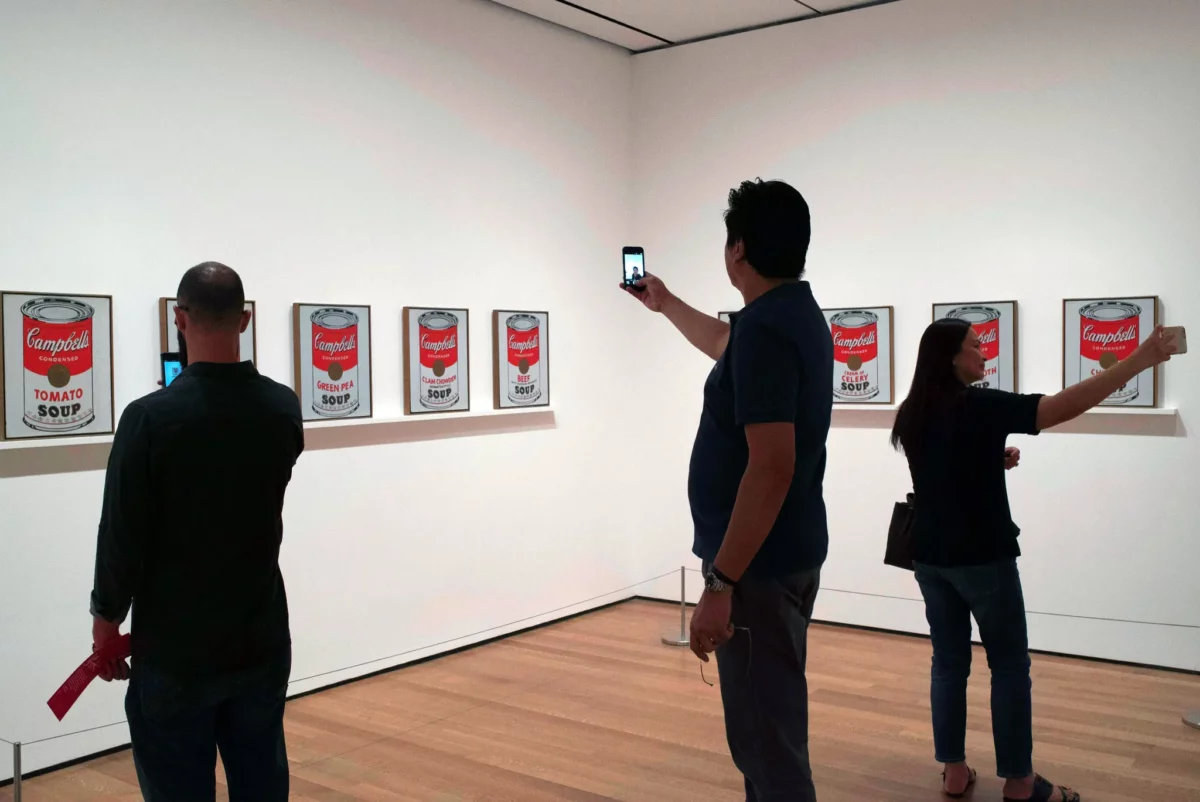 “Campbell’s Soup Cans” paintings by Andy Warhol were displayed at the Museum of Modern Art in New York last year. The stolen prints were based on these paintings.Credit...Emon Hassan for The New York Times