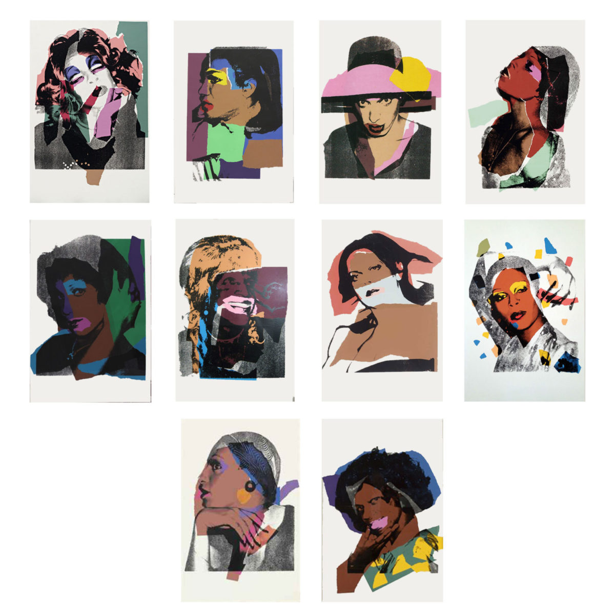Andy Warhol Ladies and gentlemen complete portfolio. Scans of all 10 prints.