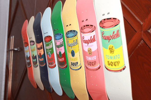 warhol colorful skateboards