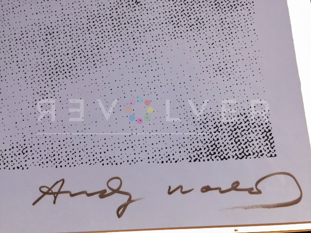 Andy Warhol's signature on the Cow 11A print