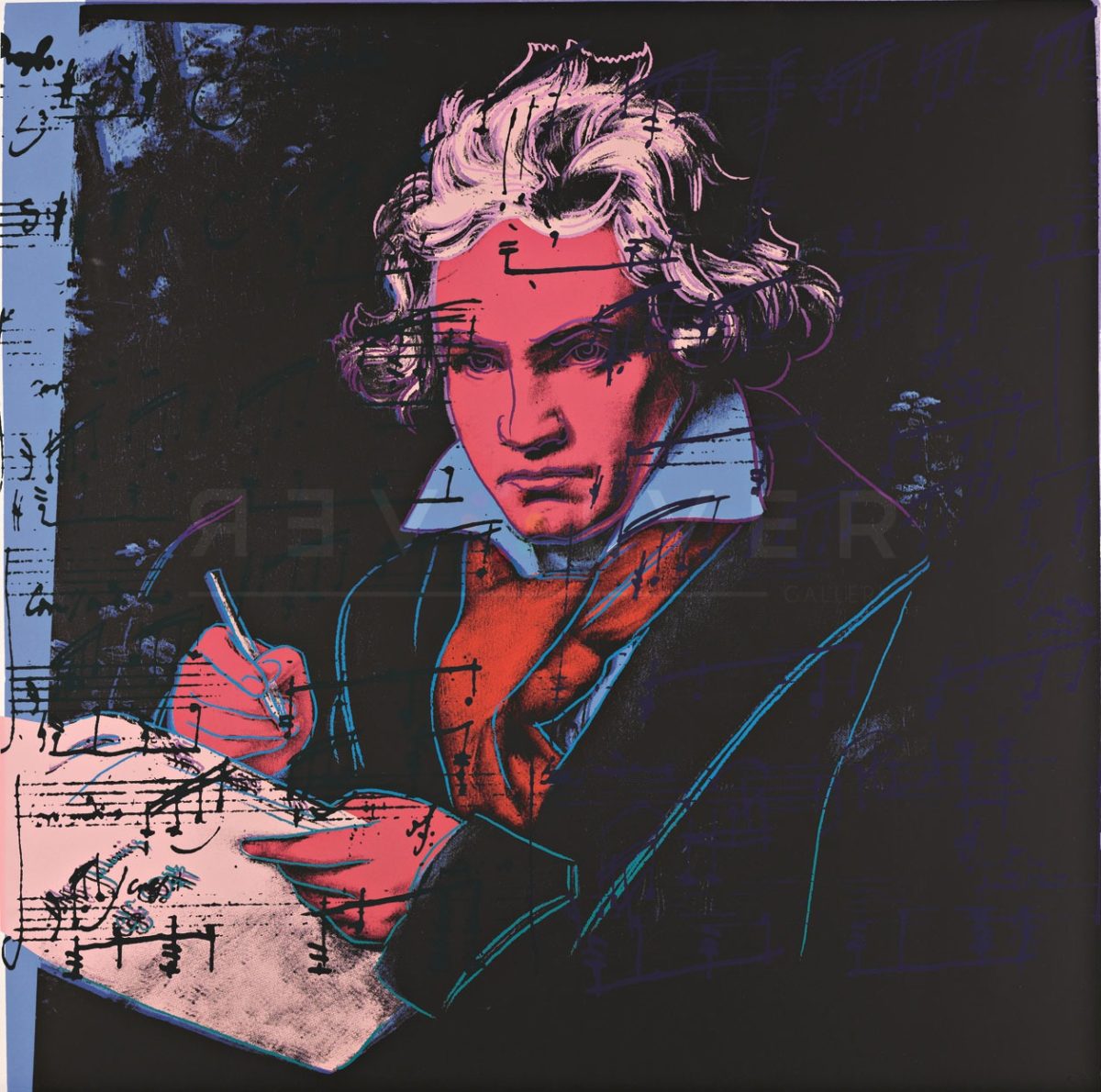 Shows the third piece of this series (Beethoven 392 by Andy Warhol).