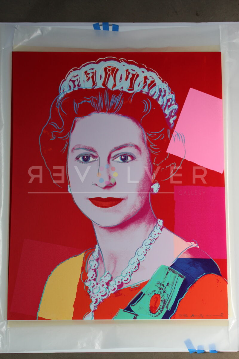The Queen Elizabeth Trial Proof 334 by Andy Warhol out of the frame.