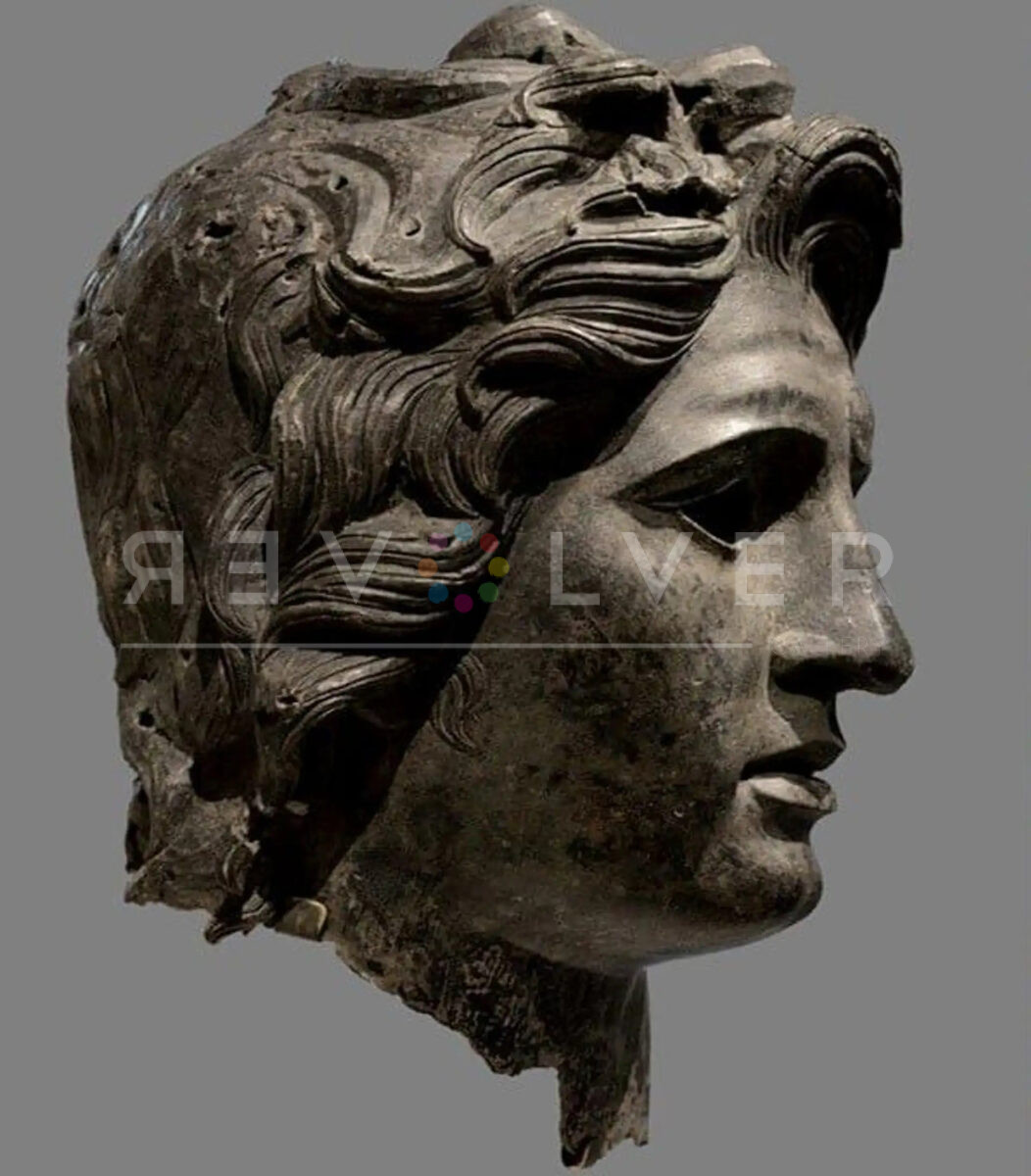 Head of Alexander the Great Bronze. Greek or Roman. Late Hellenistic to Hadrianic, ca. 150 BCE — 138 CE.