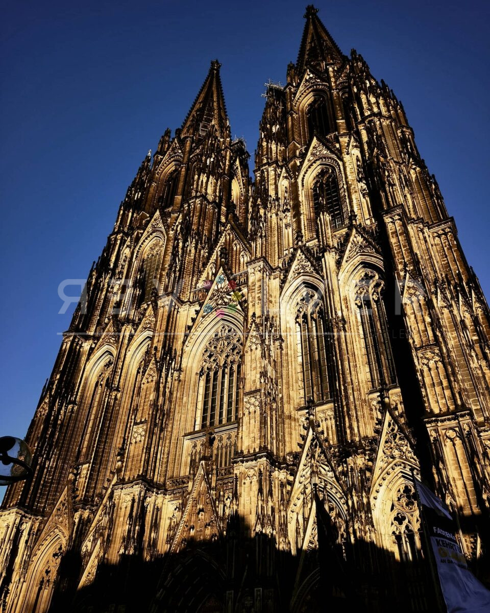 View of the facade of Cologne Cathedral in Cologne, Germany