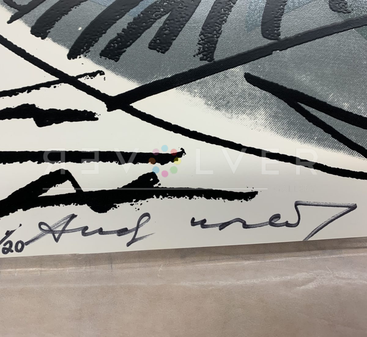 Andy Warhol's signature on the Gems 189 screenprint