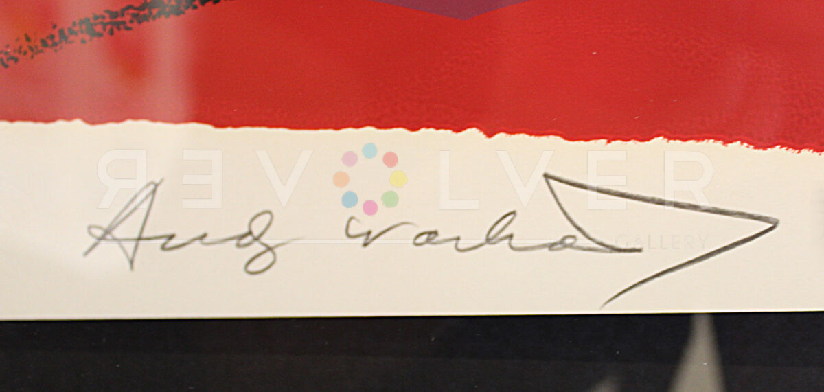 Signature of Andy Warhol on the Hammer and Sickle print