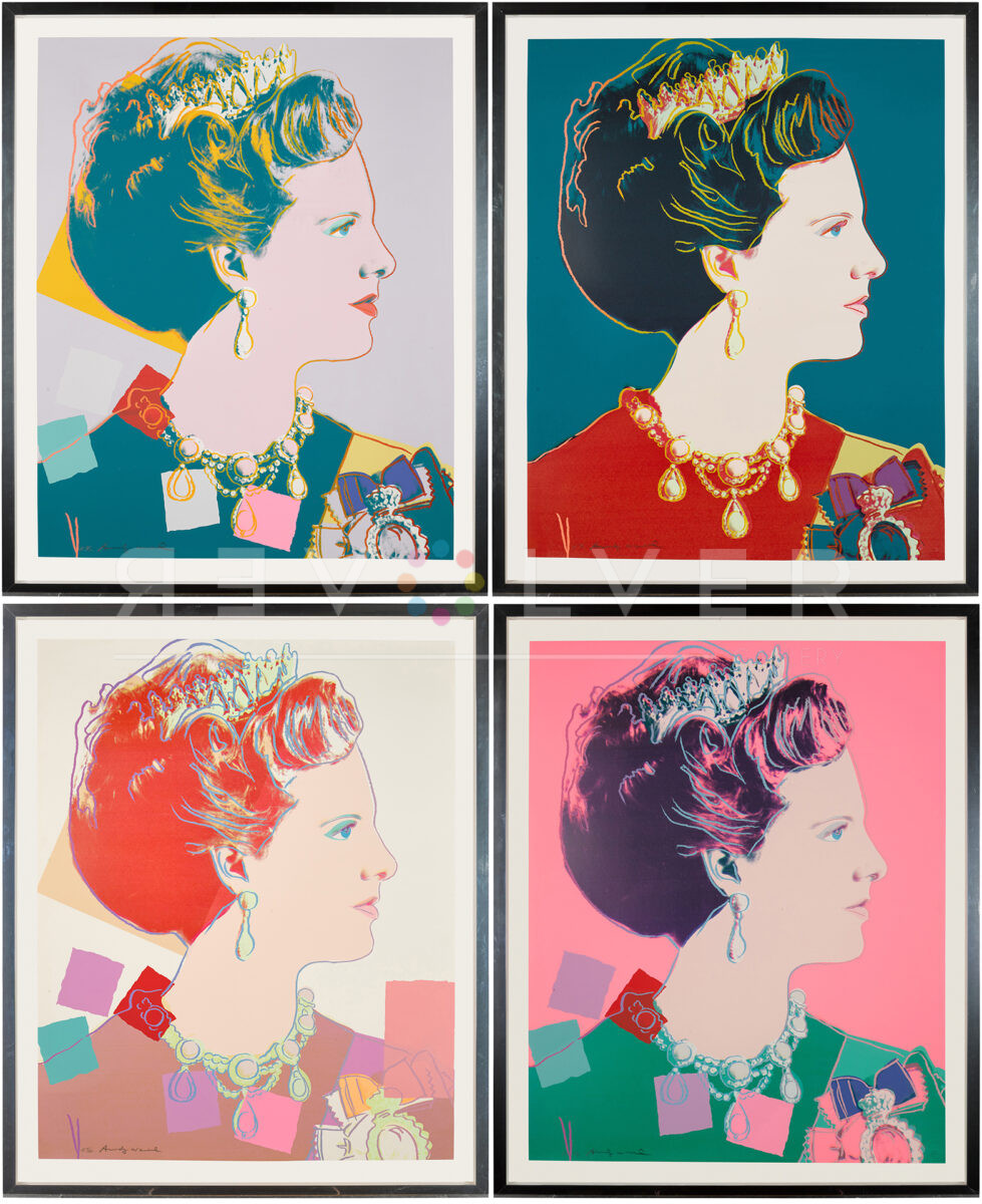 Queen Margrethe Complete Set by Andy Warhol in frames