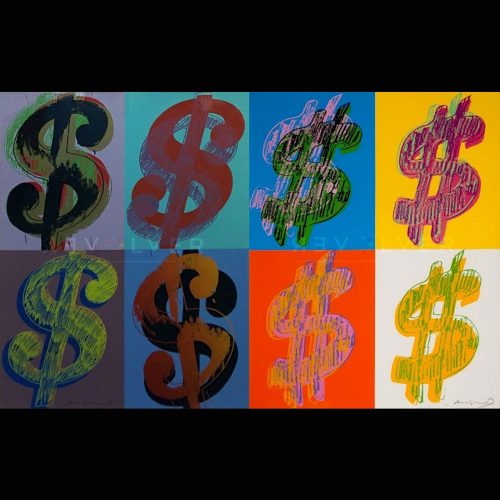 Andy Warhol Dollar Sign (Quadrant) Complete Portfolio stock image with Revolver gallery watermark.