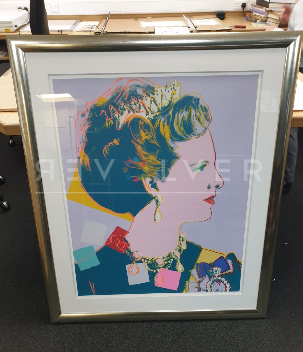 Warhol's Queen Margrethe 342 print in frame