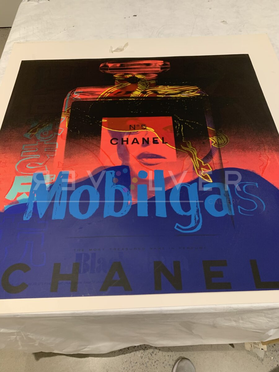 Ads: Chanel / Rebel / Mobil / Blackglama by Andy Warhol out of the frame