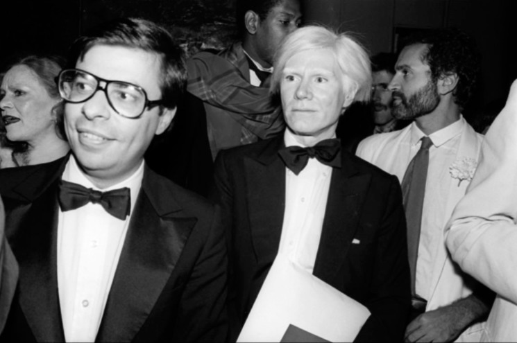 Bob Colacello with Andy Warhol