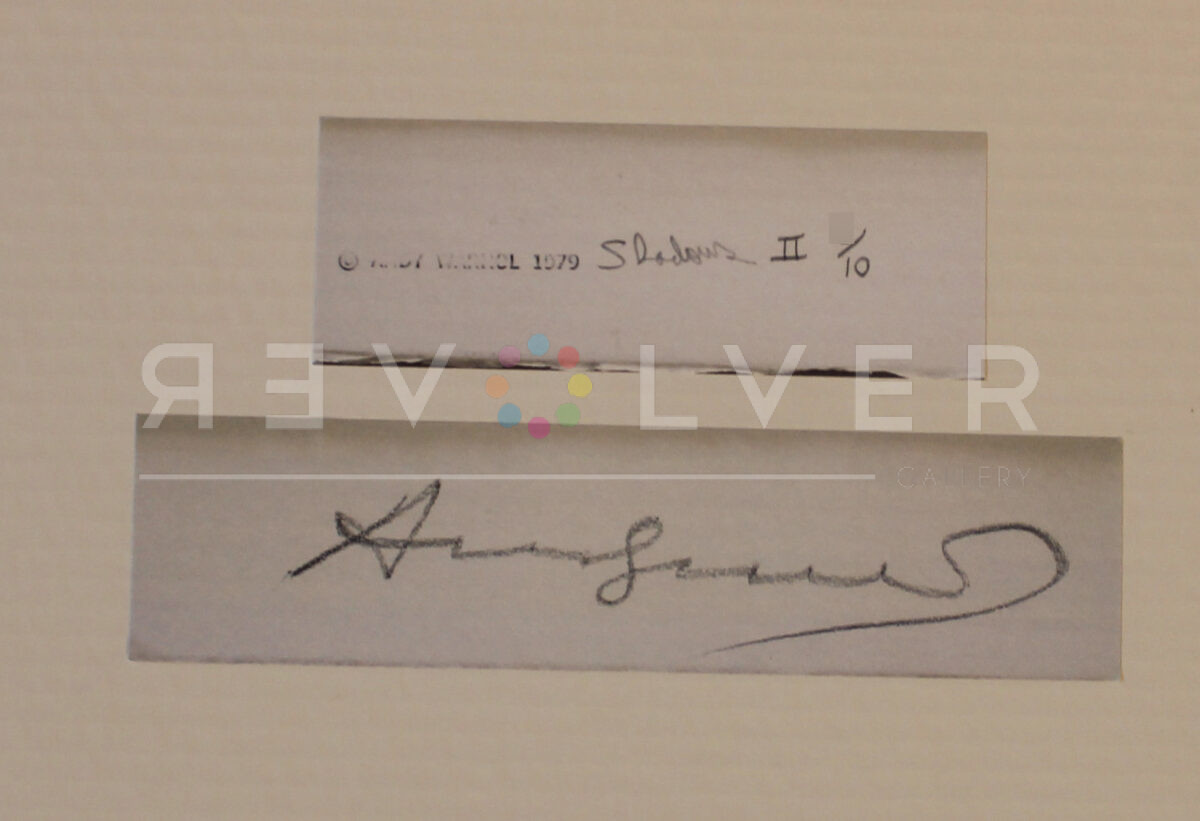 Andy Warhol's signature on the Shadows II 211 print
