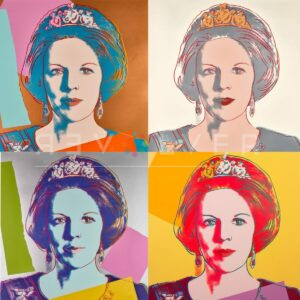 All four Queen Beatrix prints by Andy Warhol