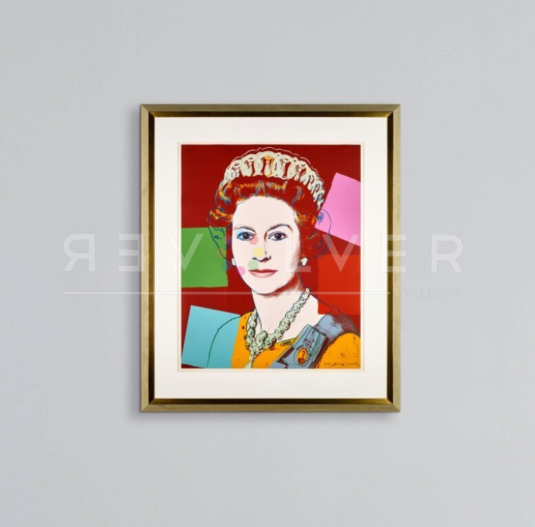 Queen Elizabeth II 334 (Red) by Andy Warhol in frame